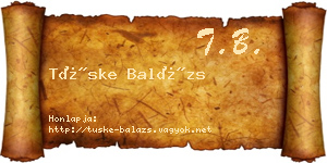 Tüske Balázs névjegykártya